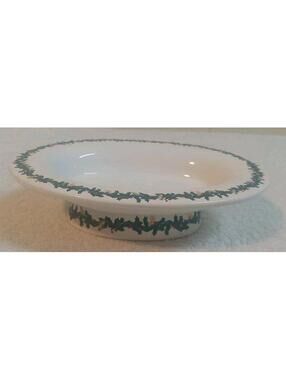 Vtg Bath and Body Works Ceramic 7”  Soap Dish with Holiday Garland Excellent Con